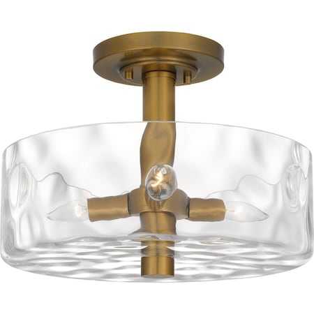 Calpella 3-Light Aged Brass Semi-Flush Mount